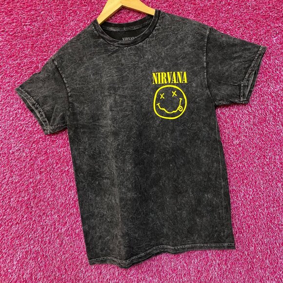 Nirvana Nevermind Dead Smiley Logo Grunge Band T-Shirt Medium - Picture 3 of 4